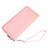 Bolso Cartera Protectora Funda de Cuero Lichee Patron Universal Rosa