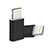 Cable Adaptador Android Micro USB a Lightning USB H01 para Apple iPhone SE3 ((2022)) Negro