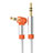 Cable Mini Jack de 3.5mm Adaptador Estereo Doble Macho Plano Audio A11 Naranja