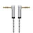 Cable Mini Jack de 3.5mm Adaptador Estereo Doble Macho Plano Audio A13 Plata