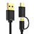 Cable Type-C y Mrico USB Android Universal T01 Negro