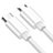 Cable USB 2.0 Android Universal 2A H02 para Apple iPad Pro 12.9 (2022) Blanco