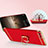 Carcasa Bumper Lujo Marco de Metal y Plastico con Anillo de dedo Soporte para Huawei Honor 9 Premium Rojo