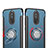 Carcasa Bumper Silicona y Plastico Mate con Anillo de dedo Soporte para Huawei Mate 10 Lite Azul