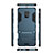 Carcasa Bumper Silicona y Plastico Mate con Soporte para Samsung Galaxy A8 (2018) A530F Cian