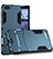 Carcasa Bumper Silicona y Plastico Mate con Soporte R01 para Huawei Honor V10 Azul