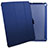 Carcasa de Cuero Cartera con Soporte L01 para Apple iPad 4 Azul
