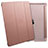 Carcasa de Cuero Cartera con Soporte L01 para Apple iPad 4 Oro Rosa