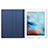 Carcasa de Cuero Cartera con Soporte L02 para Apple iPad 2 Azul