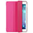 Carcasa de Cuero Cartera con Soporte L06 para Apple iPad Mini 3 Rosa Roja