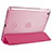 Carcasa de Cuero Cartera con Soporte L06 para Apple iPad Mini 3 Rosa Roja