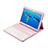 Carcasa de Cuero Cartera con Teclado L01 para Huawei MediaPad M3 Lite 10.1 BAH-W09 Rosa