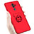 Carcasa Dura Plastico Rigida Mate con Anillo de dedo Soporte A04 para Huawei Mate 9 Rojo