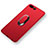 Carcasa Dura Plastico Rigida Mate con Anillo de dedo Soporte y Lanyard para Huawei P10 Rojo