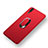 Carcasa Dura Plastico Rigida Mate con Anillo de dedo Soporte y Lanyard para Huawei P20 Rojo