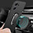 Carcasa Dura Plastico Rigida Mate con Magnetico Anillo de dedo Soporte para Oppo K10 5G Negro