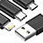 Cargador Cable Lightning USB Carga y Datos Android Micro USB C01 para Apple iPad 10.2 (2020) Negro