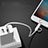 Cargador Cable Lightning USB Carga y Datos Android Micro USB C01 para Apple iPad Air 10.9 (2020) Plata
