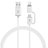 Cargador Cable Lightning USB Carga y Datos Android Micro USB ML01 Blanco