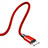 Cargador Cable USB Carga y Datos D03 para Apple iPad Air Rojo