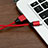 Cargador Cable USB Carga y Datos D03 para Apple iPad Air Rojo