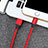 Cargador Cable USB Carga y Datos D03 para Apple iPhone 13 Rojo