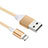 Cargador Cable USB Carga y Datos D04 para Apple iPad 10.2 (2020) Oro