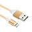 Cargador Cable USB Carga y Datos D04 para Apple iPad Mini 2 Oro