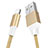Cargador Cable USB Carga y Datos D04 para Apple iPhone 13 Pro Max Oro
