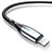 Cargador Cable USB Carga y Datos D09 para Apple iPad Pro 12.9 (2020) Negro