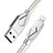 Cargador Cable USB Carga y Datos D13 para Apple iPhone SE (2020) Plata