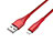 Cargador Cable USB Carga y Datos D14 para Apple iPhone Xs Rojo