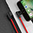 Cargador Cable USB Carga y Datos D15 para Apple iPhone SE3 ((2022)) Rojo