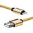 Cargador Cable USB Carga y Datos L07 para Apple iPhone 11 Pro Oro