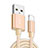 Cargador Cable USB Carga y Datos L08 para Apple iPhone 13 Mini Oro