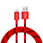 Cargador Cable USB Carga y Datos L10 para Apple iPhone 11 Pro Max Rojo