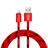 Cargador Cable USB Carga y Datos L10 para Apple iPhone SE (2020) Rojo