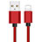 Cargador Cable USB Carga y Datos L11 para Apple iPhone 11 Rojo