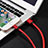 Cargador Cable USB Carga y Datos L11 para Apple iPhone 13 Pro Max Rojo