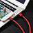 Cargador Cable USB Carga y Datos L11 para Apple iPhone 13 Pro Rojo