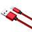 Cargador Cable USB Carga y Datos L11 para Apple iPhone SE3 ((2022)) Rojo