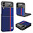 Funda Bumper Lujo Cuero y Plastico Mate Carcasa B08 para Samsung Galaxy Z Flip3 5G