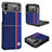 Funda Bumper Lujo Cuero y Plastico Mate Carcasa B08 para Samsung Galaxy Z Flip4 5G