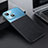 Funda Bumper Lujo Cuero y Plastico Mate Carcasa QC1 para Apple iPhone 13