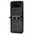 Funda Bumper Lujo Cuero y Plastico Mate Carcasa R05 para Samsung Galaxy Z Flip3 5G