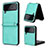 Funda Bumper Lujo Cuero y Plastico Mate Carcasa T02 para Samsung Galaxy Z Flip4 5G