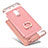Funda Bumper Lujo Marco de Metal y Plastico con Anillo de dedo Soporte para Huawei Mate 9 Lite Oro Rosa