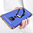 Funda Bumper Lujo Marco de Metal y Plastico con Magnetico Anillo de dedo Soporte para Huawei Mate 20 Azul