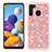 Funda Bumper Silicona y Plastico Carcasa Frontal y Trasera 360 Grados Bling-Bling JX1 para Samsung Galaxy A21