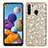 Funda Bumper Silicona y Plastico Carcasa Frontal y Trasera 360 Grados Bling-Bling para Samsung Galaxy A21